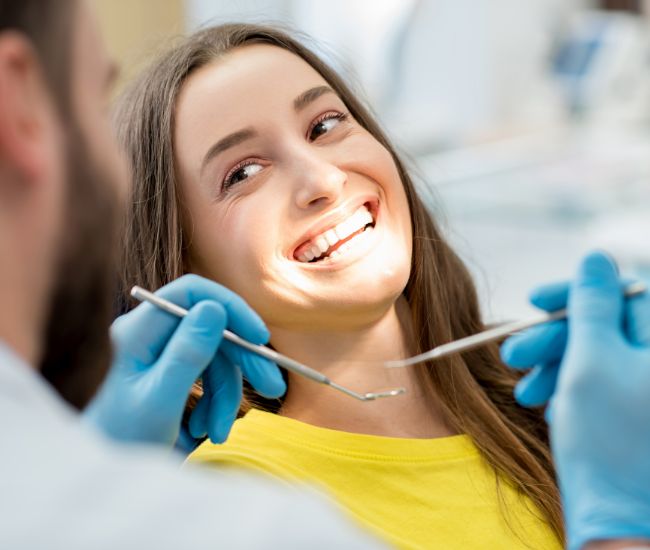 Happy dental patient